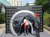 3.5m opblaasbare kubus tent wit photobooth zwart opgeblazen fotocabine met cirkel ingang