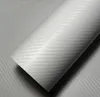 1 52 28m PVC Selbstklebende Blase 3D Silber Kohlefaser Autoverpackung Vinyl263G