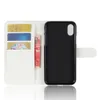 Para o iphone x litchi couro flip case + tpu tampa traseira do iPhone 10 Carteira Casos Com Suporte Titular Kickstand Card Slots Bolso