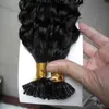 U Tip Extensions de cheveux Humains bouclés profonds 100G Fabriqués à la machine Remy Nail Kératine Cheveux humains pré-collés 100s Curly Fusion Hair Extensions