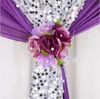 Elegante kunstmatige zijde rose bloemen achtergrond gaas gordijn clip boeketten voor bruiloft achtergrond decoratie accessoires benodigdheden