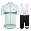 Rapha Quick Dry Bike Clothing Men Pro Team Kort ärm MTB Bike Cycling Jersey Set Maillot Ciclismo Cycling Wear Set Y21030617