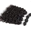 Wasserwellenhaar, lockiges Webart, brasilianisches Echthaar, Remy-Haarverlängerungen, 3 oder 4 Bündel, natürliche Farbe, dunkelbraune Farboption