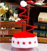 Casquettes de printemps en spirale de noël pour enfants et adultes, chapeau de noël rouge avec peluche blanche, décoration de joyeux noël pour le nouvel an