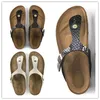 Nytt märke gizeh män och kvinnor tofflor andas flip flops sommarbrik strand sandaler mode spänne äkta läder casual coola sandaler