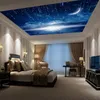 Large Custom Wall Mural 3d Ceiling Murals Wallpaper Blue Sky Stars Universe 3d Photo Mural for Hall Room 3d Wall Murals