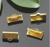 Free Shipping X030 New 500pcs 25mm DIY Jewelery Cord Ends and Ribbon Ends - Crimp Ends in Silver Gold Bronze Copper