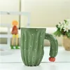 Nowe kubki w stylu kaktusa 3D kubki z pojemnikiem wodnym kubek kawy kraetywy z herbatą z specjalnym uchwytem porcelanowym ceramicznym napojem 7520551