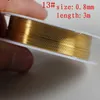 2PCS 0203040506081mm合金コードシルバーゴールドメッキクラフトビーズロープ銅線ビーディングワイヤージュエリーメイキング3657375