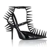 2018 super klinknagels spiked pompen dunne hoge hakken t riem punk stijl gladiator sandalen stiletto vrouwen schoenen puntige teen zomer schoenen