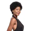 Top quality Afro Kinky Curly Hair Short Human Hair Capless Wigs natural Color Virgin Hair Bob Short Wigs For Black Women