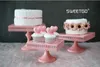 Pink and White Colors square Openwork Lace metal Cupcake stands wedding party cupcake