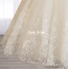 Illusion Bateau Neck Lace Ball Suknie ślubne Suknie ślubne na ramię w krótkim rękawie suknia ślubna księżniczka