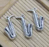 Wholesale 30pcs Sax Saxophone Alloy Charms Pendant Retro Jewelry Making DIY Keychain Ancient Silver Pendant For Bracelet Earrings 27*17mm