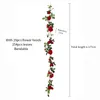 Real Touch Artificial Fake Silk Rose Flower Fake suspension de roses décoratives Plantes de vigne Feuilles artificielles Garland Flowers Wedding Wa3043465