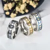 Neuer Edelstahl Schmetterling Blau Gold Pailletten Band Ring Paar Modeschmuck für Frauen Geschenk