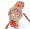 Rainbow Genève regarde les femmes vintage Hippie Hippie Mexican Style Style Fridas Fashion Wristwatch chaîne de dentelle Braid RELOJ8520927