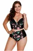 Plus Size M-3XL Women Floral Tankinis Triangle Cup Bra Padded V-Neck Swimwear For Beach Wear Sexy Clothings