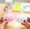 Fashion Coin Purse Lovely Kawaii Cartoon Rabbit Pouch Women Girls Piccolo portafoglio Soft Silicone Coin Bag Kid Gift Bunny portachiavi