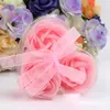 3 SZTUK Pudełko Pakowany Kształt serca Handmade Soap Rose Soap Petal Simulation Flower Paper Flower Soap Soap (3 sztuk = 1box) Walentynki Prezenty przyjęcia urodzinowe