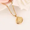 Africa 14K Yellow Fine Solid Gold GF cute shell Necklace earrings Trendy women Men Jewelry Charm Pendant Chain Animal Lucky Jewelr299D