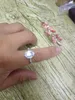 Modny 14-karatowy biały złoty Diamentowy Owalny Ziemia Dime Pierścionka Wedding Wedding Pierścień Miłość Diamentowy Ring Rozmiar 6-10