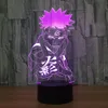 Kreskówka Figura Naruto 3D Lampa LED 7 Koloruje nocne światło grawerowane grawerowane akrylowe prezenty dotykowe przełączniki lekkie Luminaria de mesa lam9287282