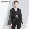 CHICEVER Camicia da donna a righe 2018 Estate scollo a V manica a pipistrello Camicette femminili corte Abbigliamento moda stile Novità