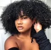 HOT NOUVELLE arrivée afro crépus perruque frisée douce brésilienne cheveux africain Ameri Simulation cheveux humains afro bouclés perruque complète avec une frange en grand stock