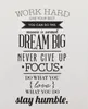 3Sets / Lot 100 * 56cm Motivatie Muurstickers Kantoorzaal Decor Never Give OP Work Hard Dream Big Inspirational Quote Muurstickers