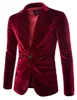 Costumes pour hommes Blazers Hommes Mode Pur Velours Côtelé Décontracté Un Bouton Costume Veste Manteau Marque Blazer Britannique Slim Fit Hommes