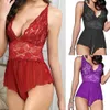 Sexy pyjamas lingerie vêtements de nuit ouverts costume entre entrejambe Pyjamas Teddy pour femmes en dentelle babydoll pop # r56