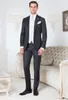 Trajes para hombre gris oscuro Slim Fit Dos piezas Padrinos de boda Esmoquin de boda para hombres Blazers Traje formal con solapa en pico con dos botones (chaqueta + pantalones)