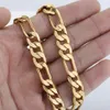 Jóias de colar de pulseira Conjunto de jóias clássico estilo 18k amarelo ouro cheio Figaro Colar Bracelet Acessórios Mens de Mens Acessórios Solidizados Presente de Moda