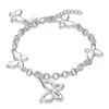 High quatity !Butterfly Bracelet sterling silver pted bracelet SPB537;high quatity fashion men and women 925 silver Charm Bracelets6865908