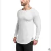 Hot Sale Nya Märke Män Gym Pikétröja Sommar Solid Långärmad Slim Fitskjorta Män Casual Shirts med M-2XL