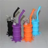 Disponibile Tubi per fumi di petrolio con narghilè in silicone Mini Rig in silicone Tubi per bong VS Tubo per acqua in vetro Tubi per fumatori a bolle di dieci colori