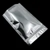 100 PCS 12x20cm Prata Stand Up Folha de Alumínio Saco de Embalagem de Armazenamento de Alimentos para Café Chá Em Pó Folha Mylar com Zíper Embalagem Pouche2307