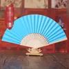 متعدد الألوان الصيف الصينية الصرفة اللون اليد ورقة المشجعين الجيب الطي الخيزران مروحة حفل زفاف لصالح بالجملة شحن مجاني