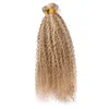 Przedłużenia peruwiańskie dziewicze ludzkie włosy wiązki Afro Kinky 27 613 Brown and Blonde 3 Bundles Hair Mix Piano Hair Extension