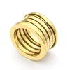 Aço de titânio Hot Fashiion Eleastic Brand anéis de primavera de casamento de luxo para joias femininas Versão ampla O mais recente anel de amor de ouro 18k com logotipo
