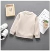 Buchstabe OH Herbst Jungen Mädchen Pullover Tops Strickpullover Kleinkind Langarm Rundkragen Baby Mädchen Kinder Pullover mit Samt