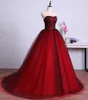 Mezuniyet için kırmızı ve siyah uzun balo elbiseleri Tül Balyoyu Dantelli Resmi Gece Elbise Elbiseler Vestido De Festa Longo Resmi OCC9823511