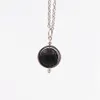 Collana in pietra lavica nera naturale di 5 stili Collana con diffusore di oli essenziali per aromaterapia color argento per gioielli da donna