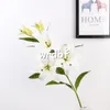 Fake Long Stem Lily (5 heads/piece) Artificial 3D Printed Lilies for Wedding Showcase Decorative Artificial Flowers