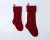 Knitted Christmas Stockings Decoration Christmas Gift Bag Fireplace Decoration Green Red White Christmas Sock 46cm 37cm