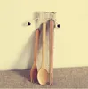 Japansk stil naturlig bambu ätpinnar sked gaffel med påse resa dinnerware set bröllop favor gåva wen6932