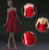 New Strapless Bridesmaid Dresses Short Dress Wedding Guest Dress Lace-up Back Knee-Length Maid of Honor Dress Beautiful Party Gowns for Lady