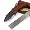 Partihandel Da33 Mini Pocket Folding Kniv 440c 56hrc Trähandtag Titan Taktisk Camping Jakt Survival Kniv med Clip Gift EDC