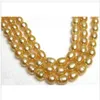 AAA35 Cal Hot ogromny 11- 13mm Naturalne South Sea Golden Pearl Necklace 14K Złoto Zapięcie